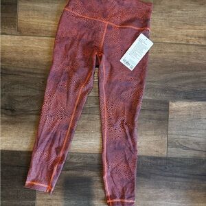 lululemon athletica Orange Patterned Leggings